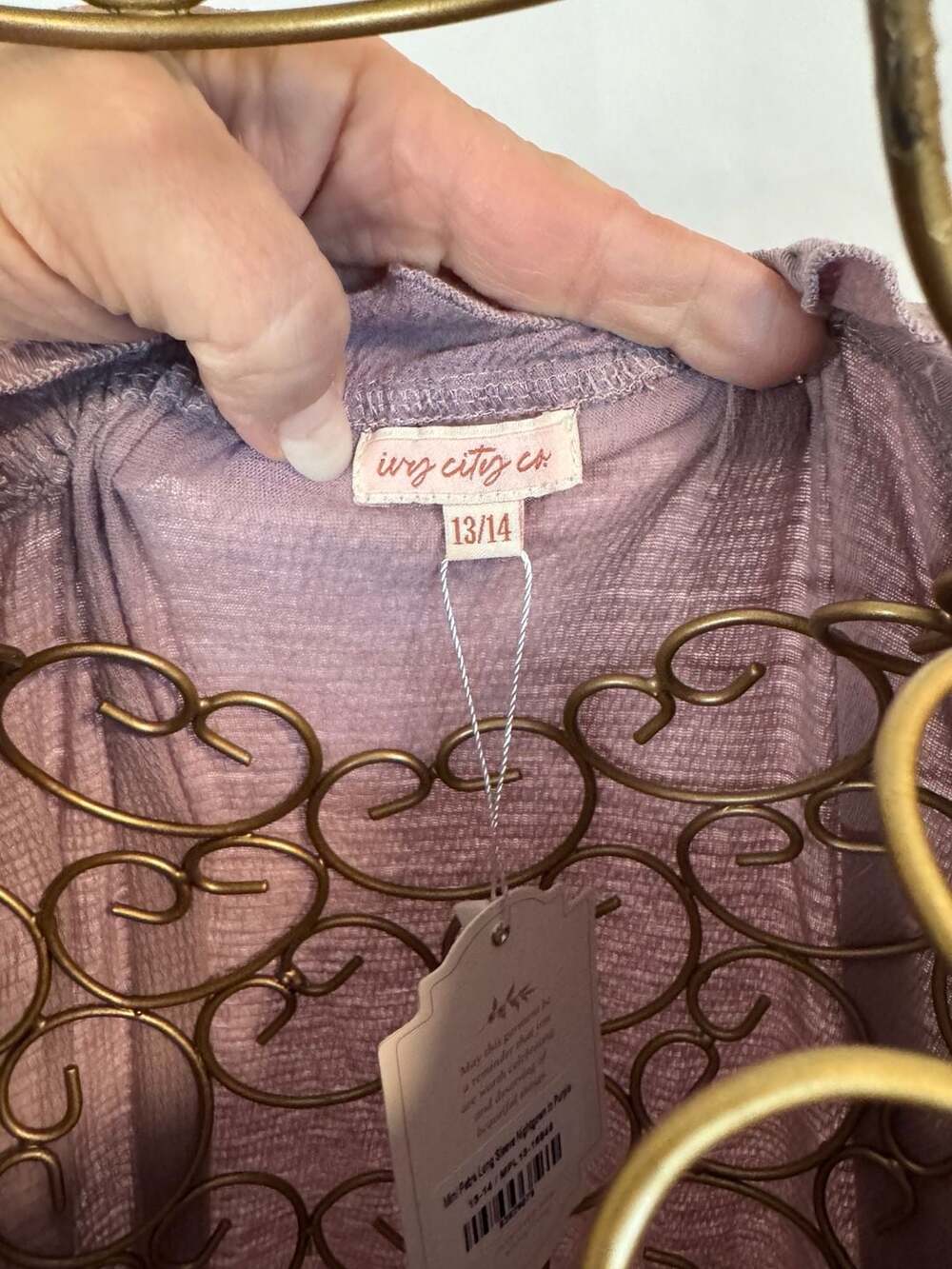 Ivy City Co. Mini Petra Long Sleeve Nightgown in Purple Size 13/14 NWT - Picture 3 of 9